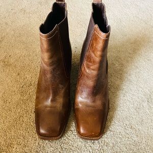 Womens Brown Ankle Boots 3 1/2” heel